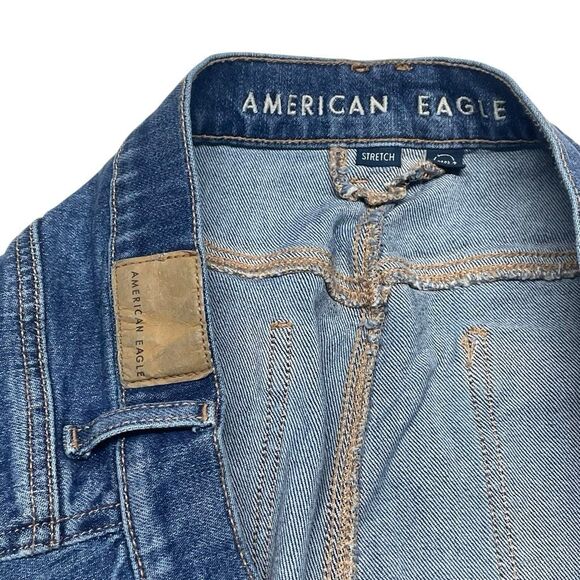 AE Stretch Super High-Rise Baggy Straight Pocket Jeans - Picture 4 of 10